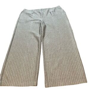 Lane Bryant Wide Leg Striped Pants Women's Plus Size 28 long Gray White Casual